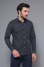 Black Patterned Men's Shirt | Wessi