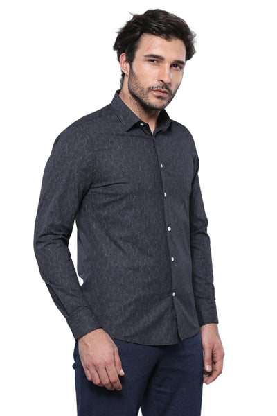 Black Patterned Men's Shirt | Wessi