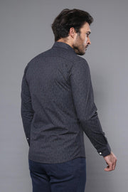 Black Patterned Men's Shirt | Wessi