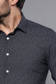 Black Patterned Men's Shirt | Wessi