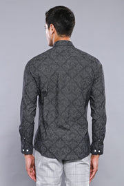 Patterned Smoked Long Sleeve Shirt | Wessi