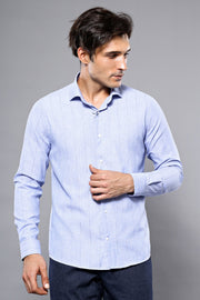 Checked Long Sleeve Blue Shirt | Wessi