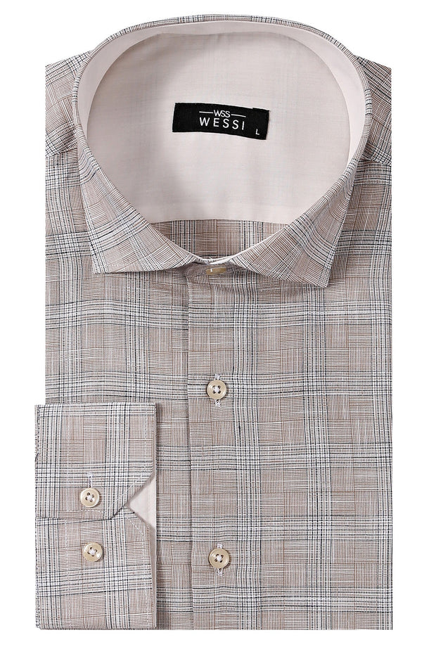 Checked Beige Shirt - Wessi