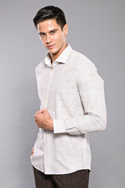 Checked Beige Shirt - Wessi