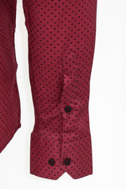 Patterned Slim Fit Burgundy Men Shirt - Wessi