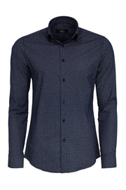 Tiny Check Patterned Slim Fit Blue Men Shirt - Wessi