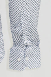 White Tiny Check Patterned Slim Fit Shirt - Wessi