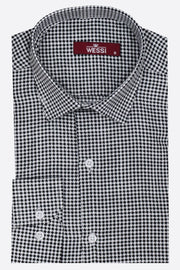 Houndstooth Pattern Black Men Shirt - Wessi