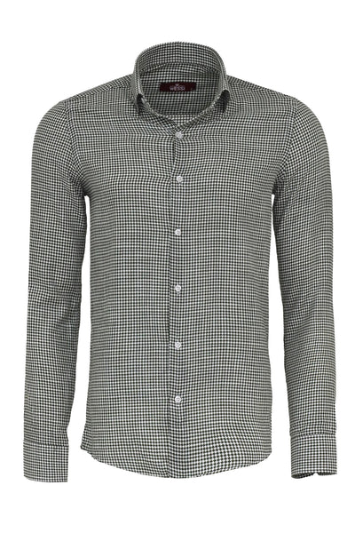 Houndstooth Pattern Green Men Shirt - Wessi