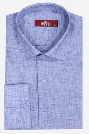 Slim Fit Patterned Navy Blue Men Shirt - Wessi