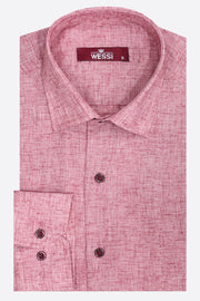 Slim Fit Patterned Burgundy Men Shirt - Wessi