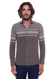 Brown Diamond Patterned Shirt - Wessi