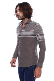 Brown Diamond Patterned Shirt - Wessi