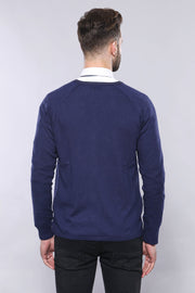 Cotton Knitwear Navy Blue - Wessi