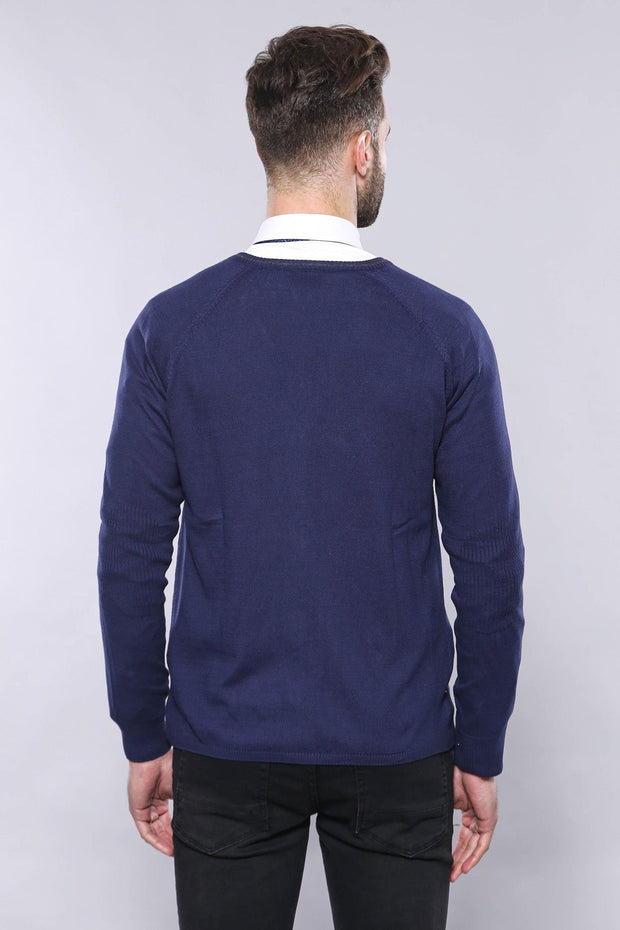 Cotton Knitwear Navy Blue - Wessi