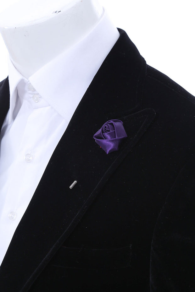 Men Purple Blossom Lapel Pin - Wessi