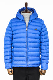 Quilted Hooded Puffer Blue Men's Coat - Wessi