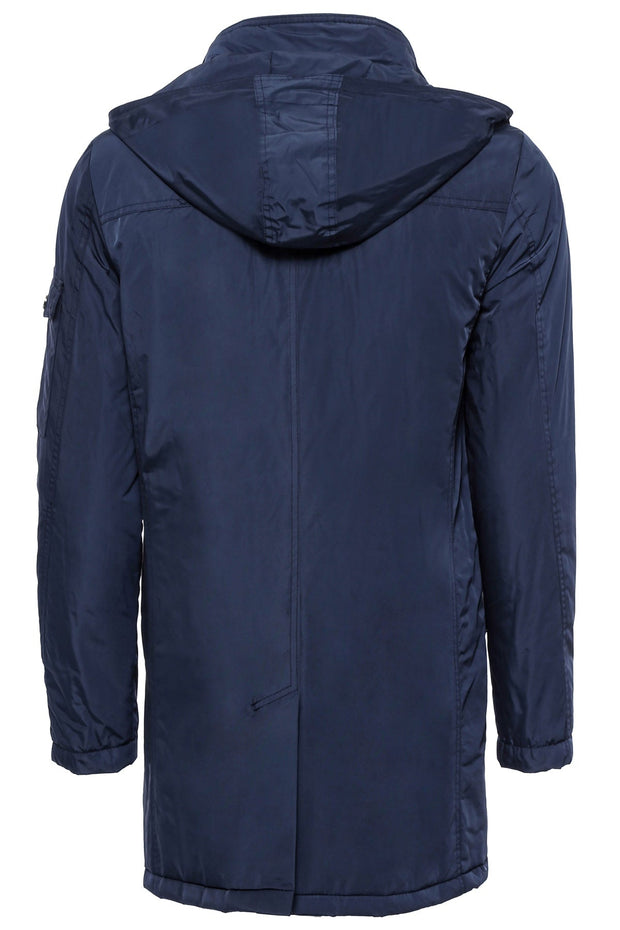 Blue Pocket Hooded Men's Coat - Wessi