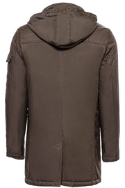 Brown Pocket Hooded Men's Coat - Wessi