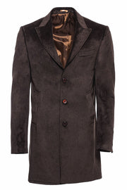 Peak Lapel Brown Men Coat - Wessi