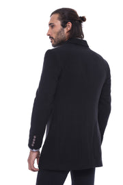 Double-Breasted Black Men Coat - Wessi