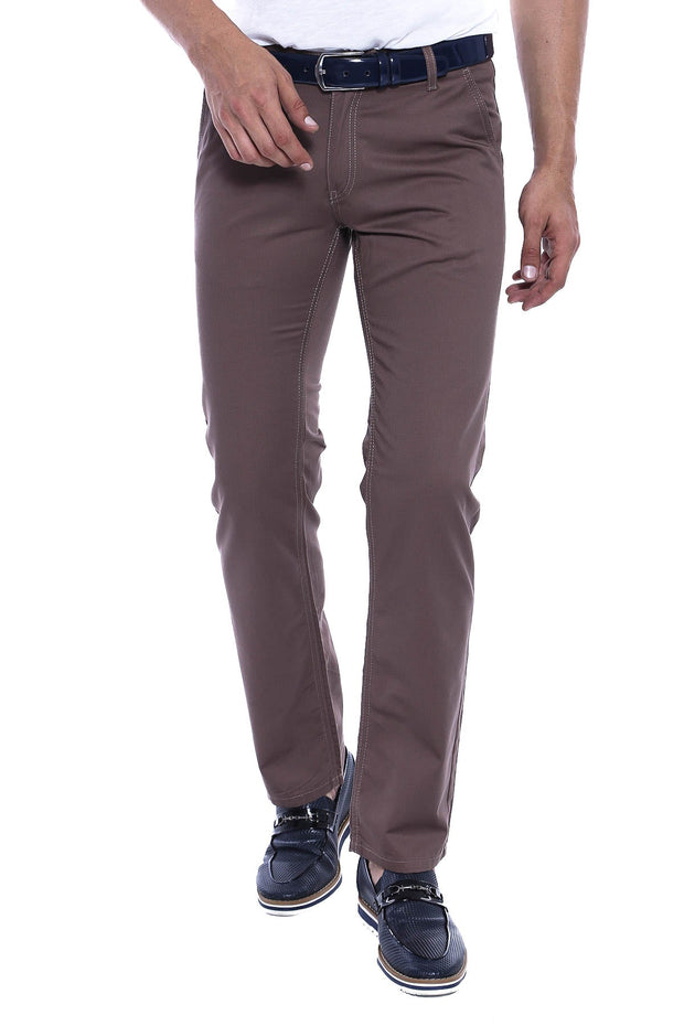 Flap Pockets Cotton Plain Men Pants - Wessi