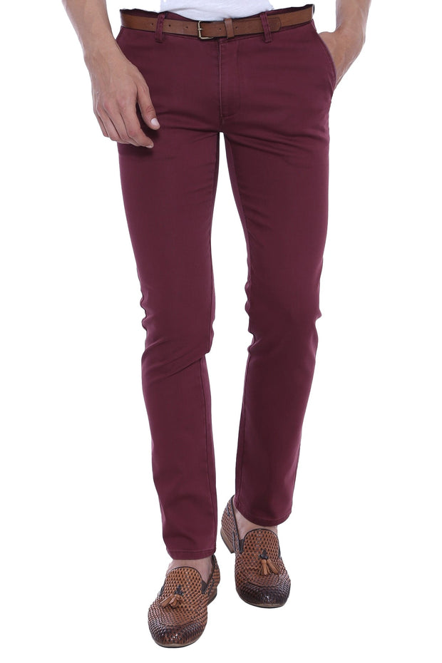 Patch Pocket Burgundy Men's Trousers - Wessi