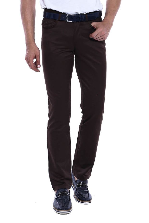 Suede Dark Brown Men Jeans - Wessi