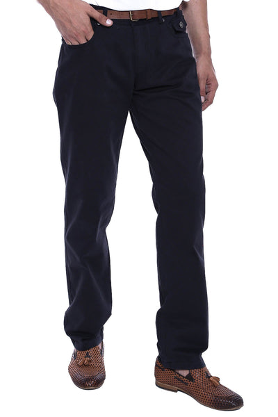 Suede Plain Covered Pocket Black Men Pants - Wessi