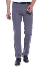 Suede Flap Pockets Plain Cotton Grey Men Pants - Wessi