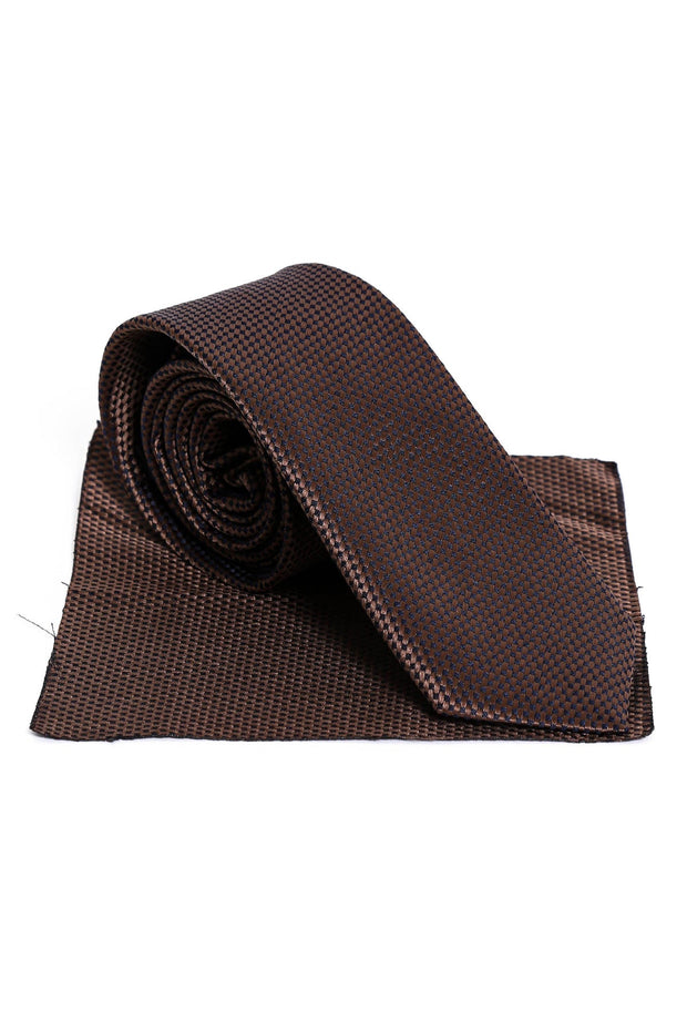 Patterned Men Brown Tie- Wessi