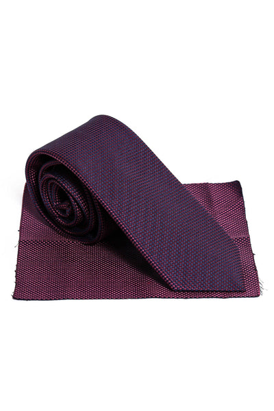 Houndstooth Pattern Navy Blue - Burgundy Tie – Wessi