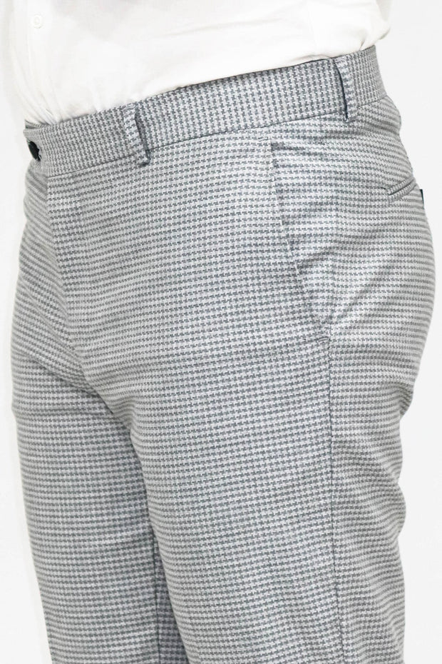 Houndstooth Patterned Grey Men Pants - Wessi