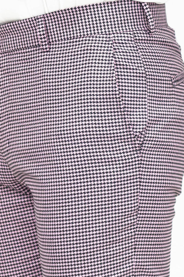 Houndstooth Patterned Light Purple Men Pants - Wessi