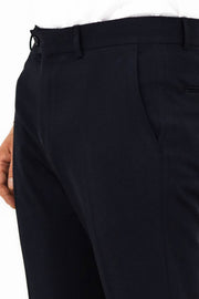 Plain Navy Blue Men Dress Pants - Wessi