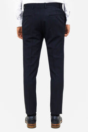 Plain Navy Blue Men Dress Pants - Wessi