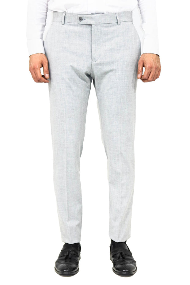 Plain Light Grey Men Dress Pants - Wessi