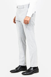 Plain Light Grey Men Dress Pants - Wessi