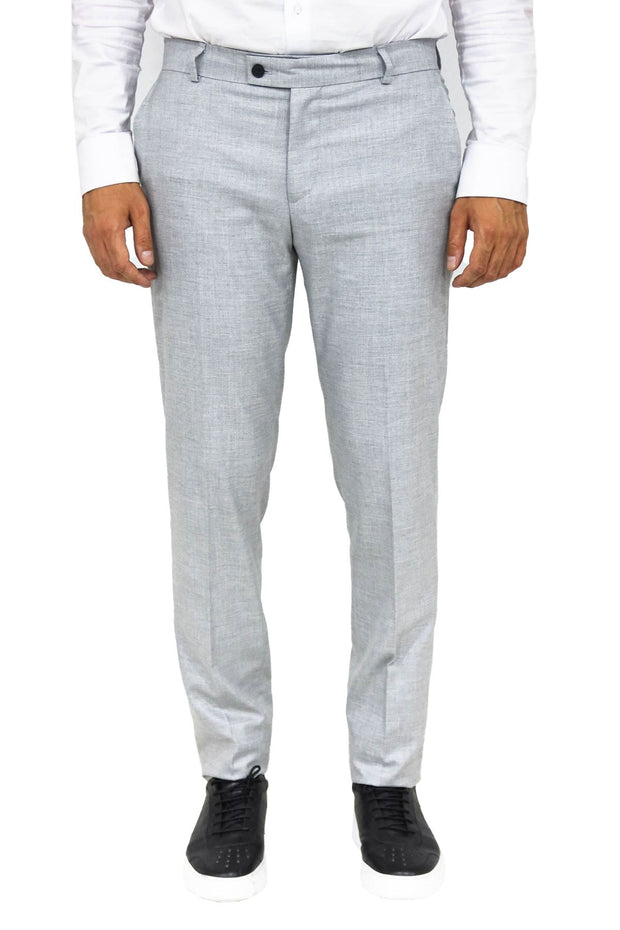 Slim Fit Textured Grey Men Trousers - Wessi