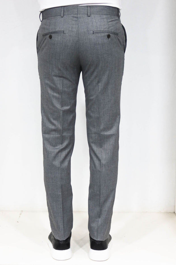 Slim Fit Textured Dark Grey Men Trousers - Wessi