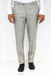 Slim Fit Textured Cream Men Trousers - Wessi