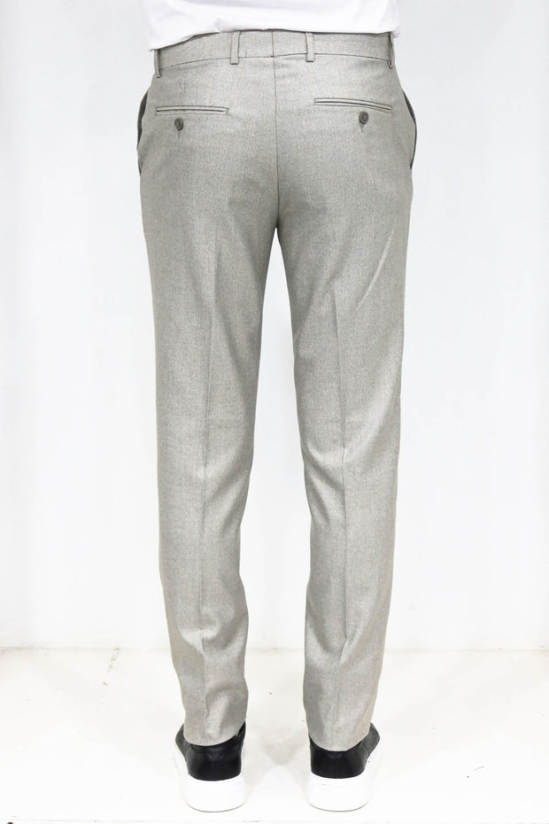 Slim Fit Textured Cream Men Trousers - Wessi