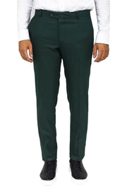 Slim Fit Textured Dark Green Men Trousers - Wessi