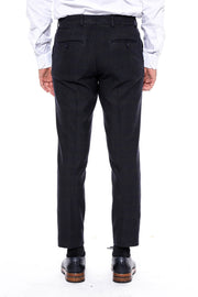 Plaid Slim Fit Anthracite Men Pants - Wessi