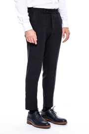 Plaid Slim Fit Anthracite Men Pants - Wessi