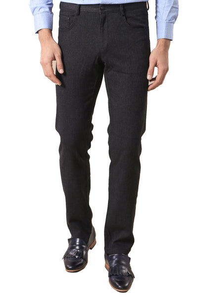 5 Pockets Cotton Black Men Pants - Wessi