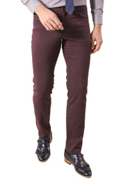 Burgundy Patterned Pants - Wessi