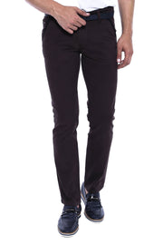 Gabardin Dark Brown Men Pants - Wessi