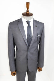 Two Buttons Two Piece Grey Men Suit - Wessi