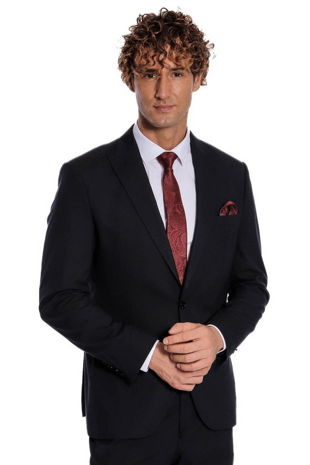 2 Piece Striped Black Men Suit - Wessi